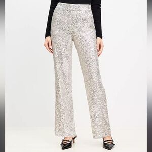 LOFT Sequin Straight Leg Pants Size 6 NWT!